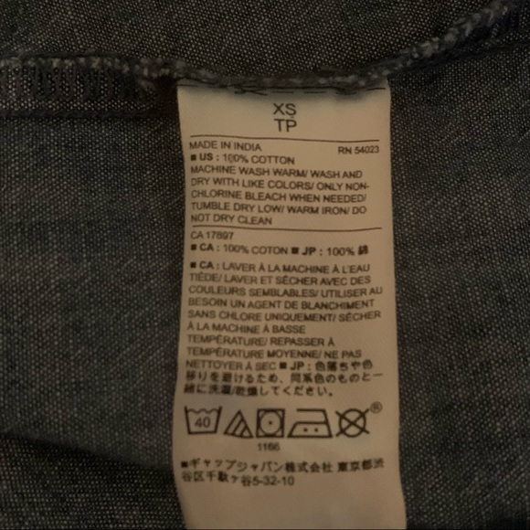 Banana Republic Boyfriend Chambray Split Sleeve Shirt - Picture 8 of 8